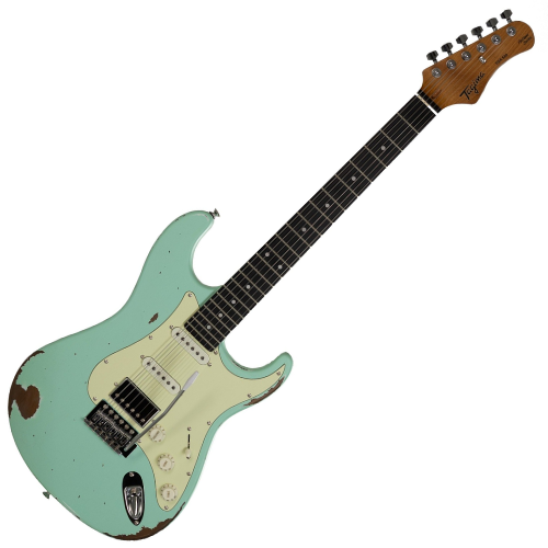 Guitarra Tagima TGA-580 ASG Antique Surf Green com Captadores HSS e Acabamento Relic
