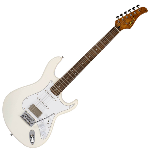 Guitarra Cort G260CS OW Olympic White com Captadores Voiced Tone HSS e Braço Roasted Maple