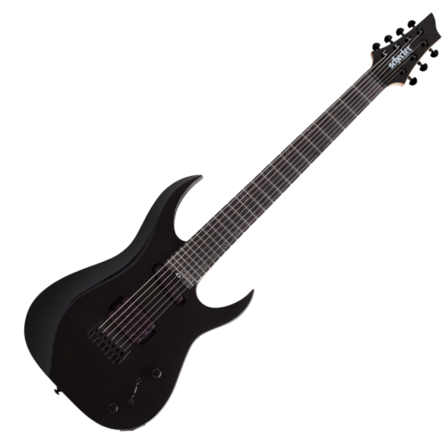 Guitarra Schecter Sunset-7 Triad Gloss Black 7 Cordas com Captadores Fishman Fluence Modern e Ponte Hipshot Hardtail