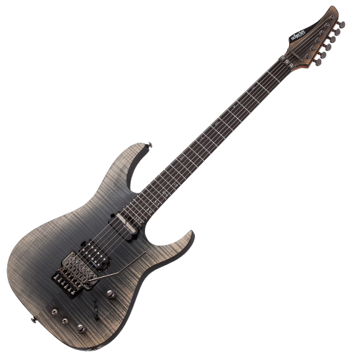 Guitarra Schecter Banshee Mach-6 FR S FOB Fallout Burst com Captadores Lundgren M6, Sustainiac e Ponte Floyd Rose
