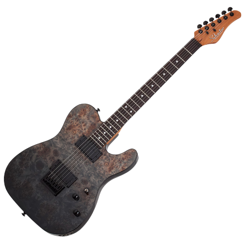Guitarra Schecter PT Standard BFB Black Fade Burst Burl com Captadores Schecter USA SuperCharger Mach-6 HH e Ponte Hipshot Hardtail