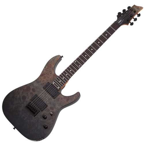 Guitarra Schecter C-1 Standard BFB Black Fade Burst Burl com Captadores Schecter USA SuperCharger Mach-6 HH e Ponte Hipshot Hardtail