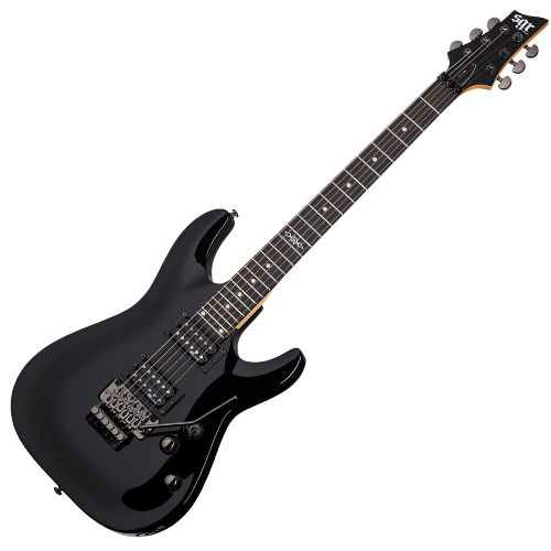 Guitarra Schecter C-1 FR SGR BLK Gloss Black com Captadores Schecter Diamond Plus HH e Ponte Floyd Rose Special