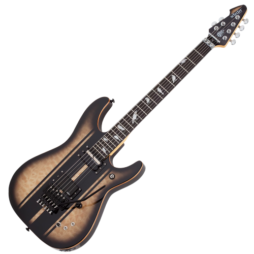Guitarra Schecter DJ Ashba NATBB Natural Black Burst com Captadores EMG 81 e Sustainiac e Ponte Floyd Rose 1000 Series