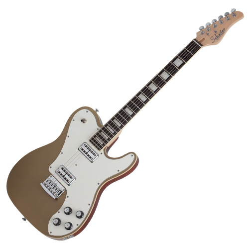 Guitarra Schecter PT Fastback GTOP Gold Top com Captadores Schecter USA SuperCharger Mach-6 HH e Ponte Hipshot Hardtail