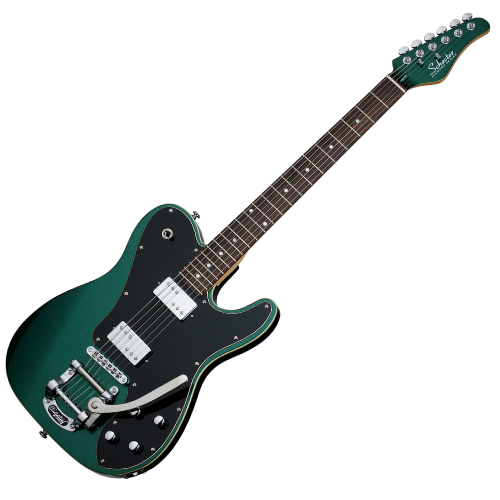 Guitarra Schecter PT Fastback II B DEG Dark Emerald Green com Captadores Schecter USA SuperCharger Mach-6 HH e Ponte Hipshot Hardtail