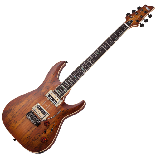 Guitarra Schecter C-1 Exotic SM Spalted Maple com Captadores Schecter USA Pasadena Plus e Pasadena Classic e Ponte TonePros Tune-O-Matic