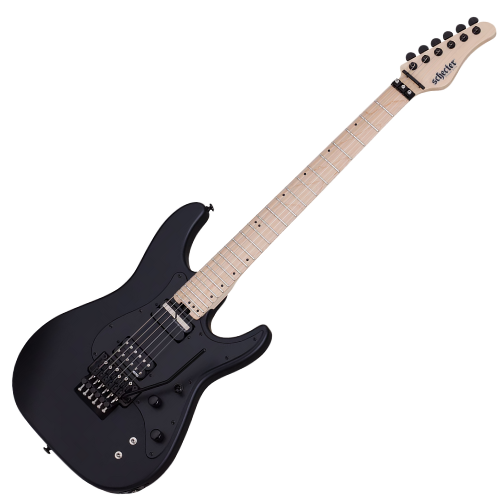 Guitarra Schecter Sun Valley Super Shredder FR S SBK Satin Black com Captadores Schecter USA SuperCharger Mach-6 HH e Ponte Hipshot Hardtail