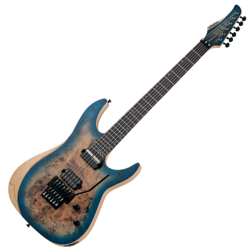 Guitarra Schecter Reaper-6 FR S SSKYB Satin Sky Burst com Captadores Schecter Diamond Decimator HH e Ponte Floyd Rose Special 'Hot Rod' Locking Tremolo
