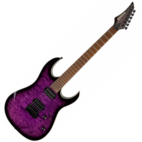 Guitarra Waldman WIGR220 QPP Quilted Purple com Captadores H-H Cerâmicos WLD Design e Ponte Tremolo Semi-Flutuante