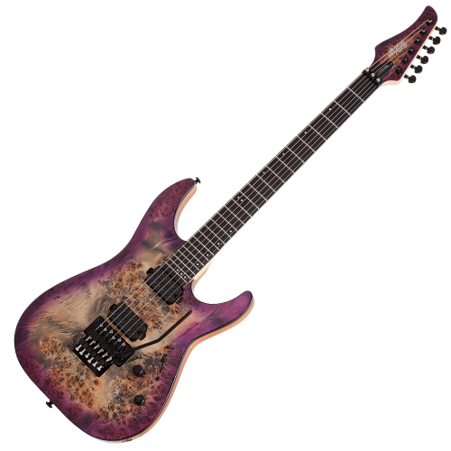 Guitarra Schecter C-6 Pro FR ARB Aurora Burst com Captadores Schecter Diamond Decimator HH e Ponte Floyd Rose 1000 Series