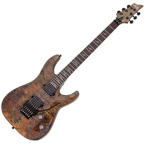 Guitarra Schecter Omen Elite-6 FR CH Charcoal com Captadores Schecter Diamond Heretic HH e Ponte Floyd Rose Special