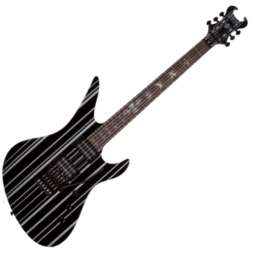 Guitarra Schecter Synyster Standard GBSP Gloss Black with Silver Pinstripes com Captadores Schecter USA SuperCharger Mach II HH e Ponte Tune-O-Matic