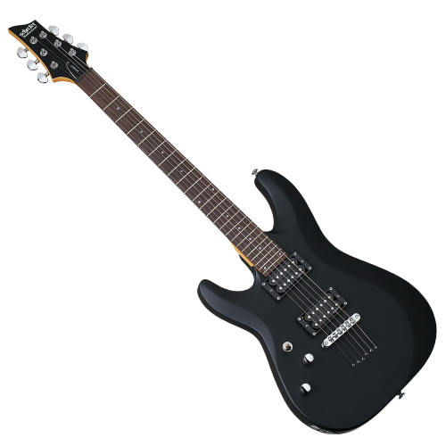 Guitarra Schecter C-6 Deluxe LH SBK Satin Black com Captadores Schecter Diamond Plus HH e Ponte Tune-O-Matic Thru-Body