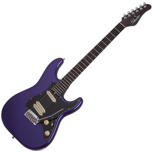 Guitarra Schecter MV-6 MP Metallic Purple com Captadores Schecter Diamond 351 SSS e Ponte Schecter 2-Point Tremolo 4200
