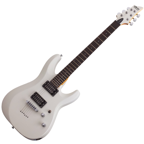 Guitarra Schecter C-6 Deluxe SWHT Satin White com Captadores Schecter Diamond Plus HH e Ponte Tune-O-Matic 432