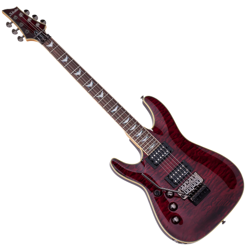 Guitarra Schecter Omen Extreme-FR LH BCH Black Cherry Burst Left-Handed com Captadores Schecter Diamond Heretic e Ponte Floyd Rose Special 2010