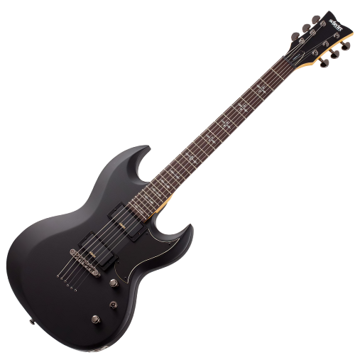 Guitarra Schecter Demon S-II SB Satin Black com Captadores Schecter Diamond Active HB-105S e Ponte Tune-O-Matic 3664