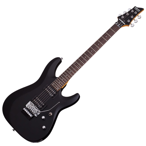 Guitarra Schecter C-6 FR Deluxe SB Satin Black com Captadores Schecter Diamond Plus HH e Ponte Floyd Rose Special 434
