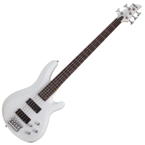 Contrabaixo Elétrico Schecter C-5 Deluxe Satin White com Captadores Schecter Diamond Bass e Ponte Schecter Diamond Hardtail 587