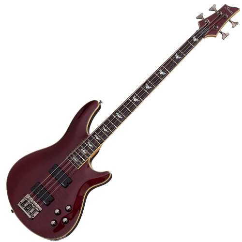 Contrabaixo Schecter Omen Extreme-4 Black Cherry com Captadores Schecter Diamond Bass e Ponte Schecter Diamond Bass 2040
