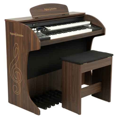 Órgão Digital Acordes Premium Marrom com Teclados Waterfall e 100 Timbres GM