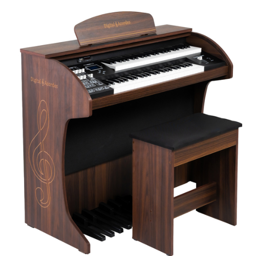 Órgão Digital Acordes Classic Marrom com Teclados Waterfall e 128 Timbres GM