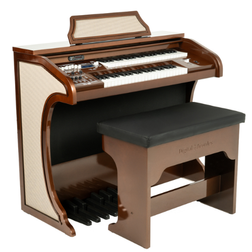 Órgão Digital Acordes AC400S Marrom com Teclados Waterfall e 128 Timbres GM