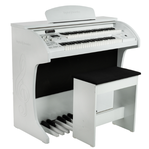 Órgão Digital Acordes Classic Branco com Teclados Waterfall e 128 Timbres GM