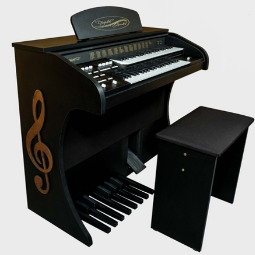 Órgão Eletrônico Digital Acordes 2D Preto Fosco com 44 Teclas Superiores e Inferiores, Drawbars e Pedaleira de 13 Notas