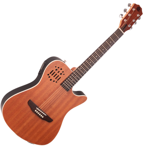 Violão Eletroacústico Marquês VA-144MGSEQ Flat Travel Baby Mahogany Fosco Aço com MET-A08