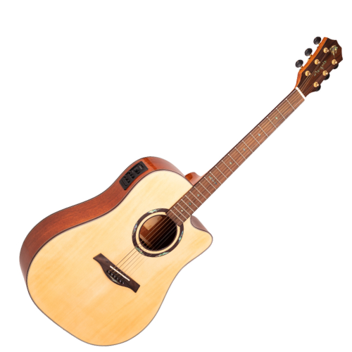 Violão Eletroacústico Marquês VA-174NTEQ Folk Cutaway Natural Brilho Aço com Fishman Presys+