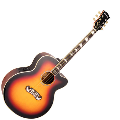 Violão Eletroacústico Marquês VA-209SBEQ Jumbo Cutaway Sunburst Brilho Aço com Fishman Presys+