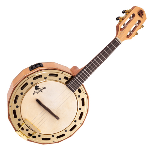 Banjo Eletroacústico Marquês Musical BAJ-97NSEQ Natural Fosco com Equalizador A-20 e Aro Dourado