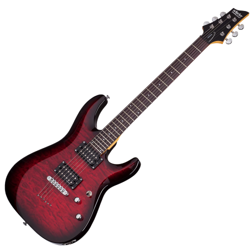 Guitarra Schecter C-6 Plus STCB See-Thru Cherry Burst com Captadores Schecter Diamond Plus e Ponte Tune-O-Matic 447