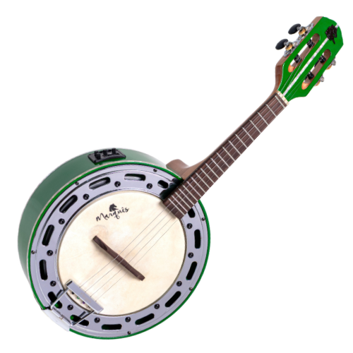 Banjo Eletroacústico Marquês Musical BAJ-143GREQ Verde com Equalizador Ativo e Aro Cromado