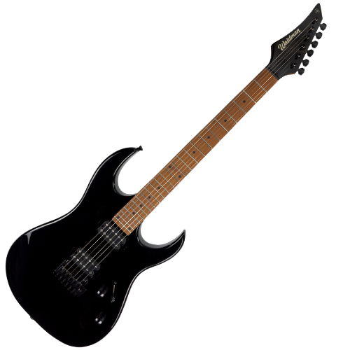 Guitarra Waldman WIGR120 BK Black com Captadores HH Cerâmicos e Ponte Tremolo Semi-Flutuante