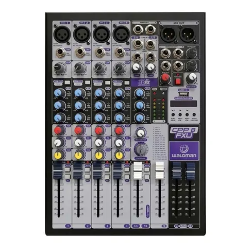 Mesa de Som Waldman CPP-8FXU 8 Canais (4 XLR) com Efeitos e USB