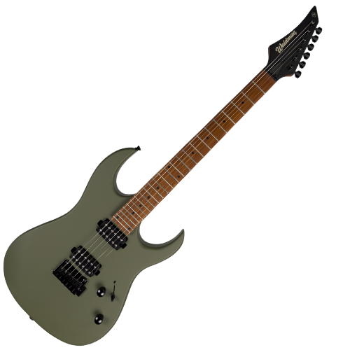 Guitarra Waldman WIGR120 OG Olive Green com Captadores HH Cerâmicos e Ponte Tremolo Semi-Flutuante