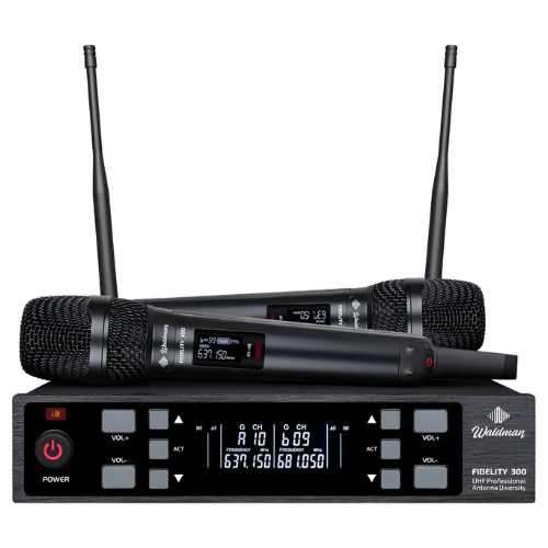 Microfone Duplo Sem Fio Waldman Fidelity 300 com Tecnologia UHF