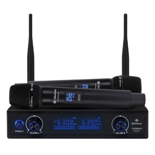 Microfone Sem Fio Duplo Waldman WTW-96/570 com 96 Frequências UHF e Tecnologia Anti-Interferência