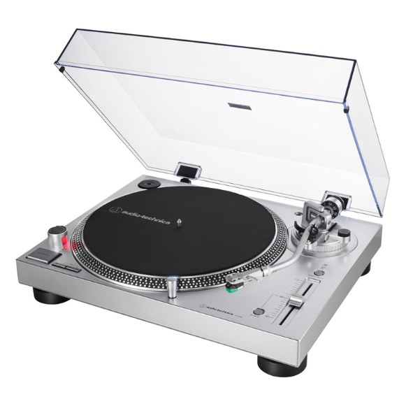 Toca-Discos Audio-Technica AT-LP120XUSB Silver com Acionamento Direto, Saída USB, Pré-Amplificador Fonográfico e Cápsula AT-VM95E Elíptica