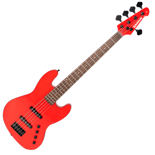 Contrabaixo Elétrico Ativo 5 Cordas Waldman GJJF355A DRD Deep Red – Jazz Bass 5 Cordas, Pré-Ativo 2 Bandas, Captadores JJ Cerâmicos, Escala Laurel com Binding, Acabamento Brilhoso