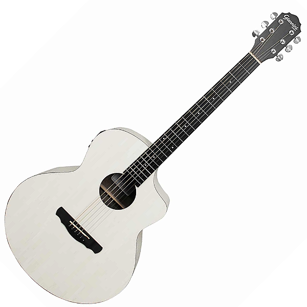 Violão Aço Eletroacústico Giannini Acoustik GJM CEQ SWH Satin White com Shape Mini Jumbo Cutaway, Equalizador MT-3 e Bag