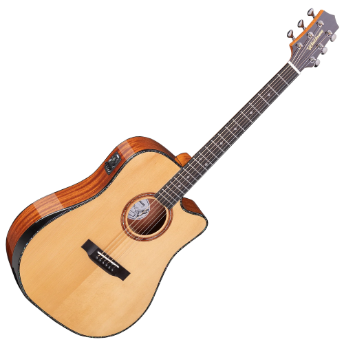 Violão Eletroacústico Aço Waldman DCEX-1841 N Abadia Natural com Tampo Sólido e Bag