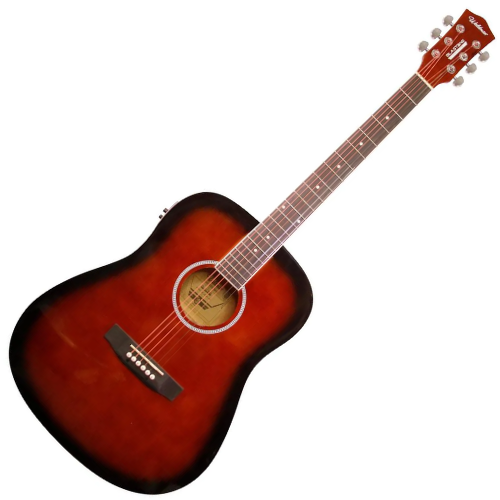 Violão Eletroacústico Waldman DE141 DSB Dark Sunburst Dreadnought com Tampo Basswood e Equalizador EQ-3RT 3 Bandas