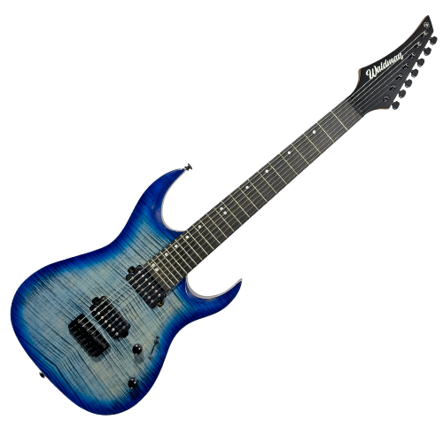 Guitarra Waldman WGAR227F JE Jewel Blue 7 Cordas com Captadores HH Cerâmicos e Ponte Tremolo Licensed Floyd Rose