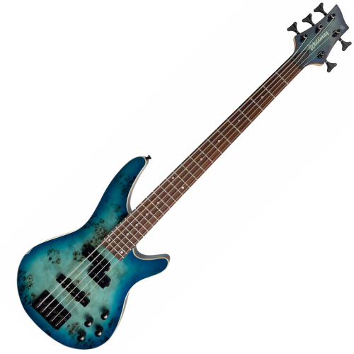 Contrabaixo Ativo Waldman WIB305 SPBL Spalted Blue 5 Cordas com Captadores PJ Cerâmicos e Pré Ativo Coreano