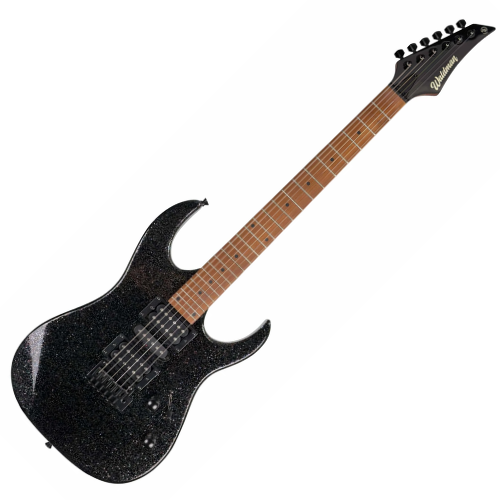 Guitarra Waldman WIG170 SPBK Sparkle Black com Captadores HSH Cerâmicos e Ponte Tremolo Semi-Flutuante 2 Pivôs