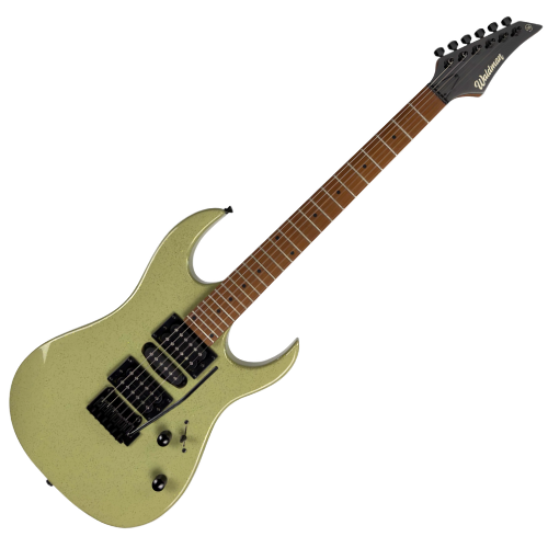 Guitarra Waldman WIG170 SPGR Sparkle Green com Captadores HSH Cerâmicos e Ponte Tremolo 2 Pontos